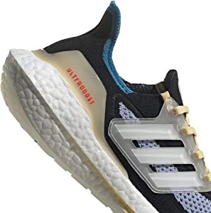 adidas Women's Ultraboost 21 Running Shoe, Black/White/Violet Tone, 5 | 运动鞋