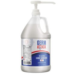 Germ Attack Antibacterial Gel Hand Sanitizer, Unscented, 1 Gallon with 1 Pump