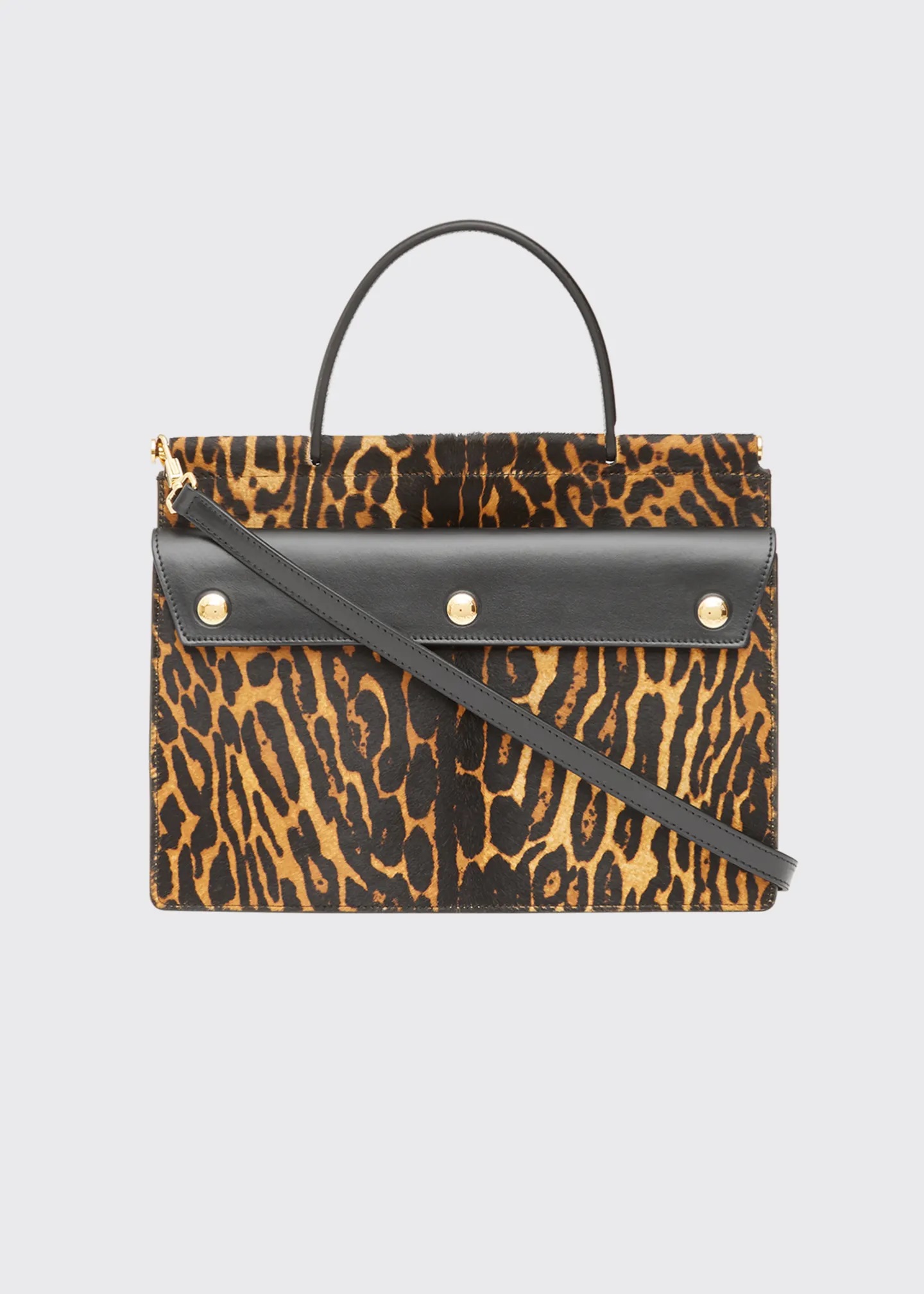 巴宝莉 豹纹图案单肩包 Burberry Small Pocket Leopard-Print Calf Hair Shoulder Bag
