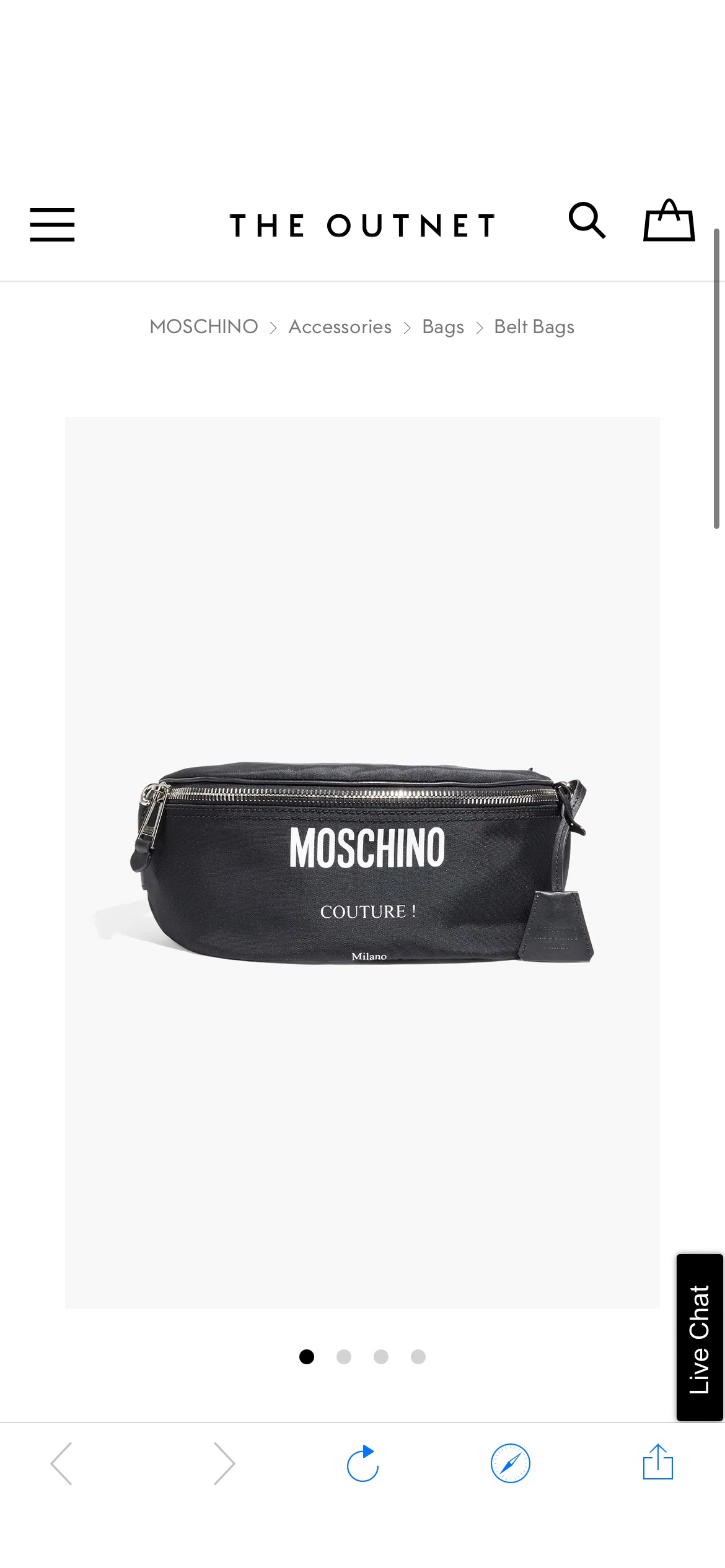 Black Leather-trimmed printed shell belt bag | MOSCHINO | THE OUTNET