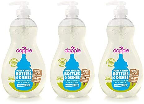 DAPPLE 婴儿奶瓶和碟子清洗剂，无香味，无硫酸盐，16.9液体盎司（3瓶）