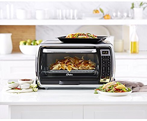 Oster 大尺寸空气对流烤箱Large Digital Countertop Convection Toaster Oven, 6 Slice, Black/Polished Stainless (TSSTTVMNDG-SHP-2): Kitchen & Dining