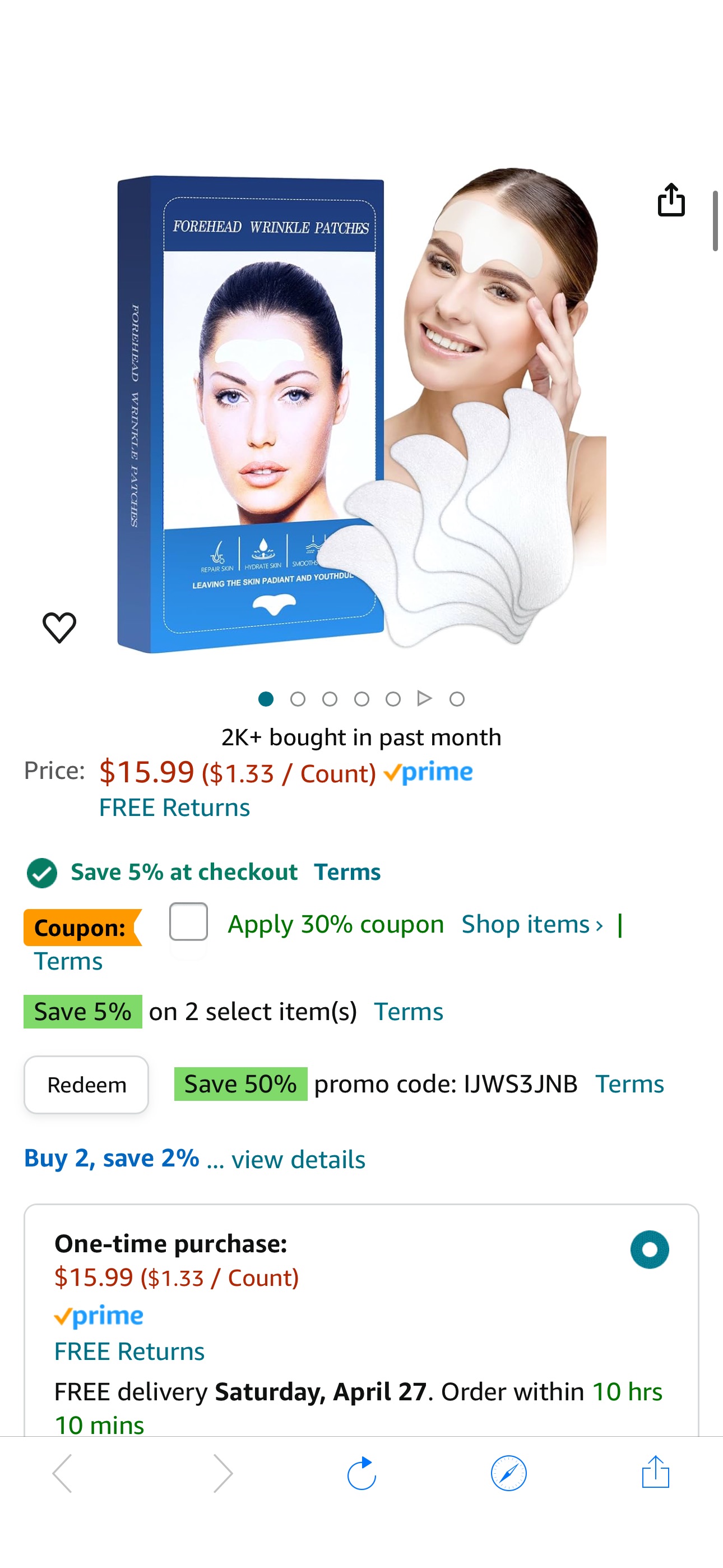 Amazon.com : Zravideed Forehead Wrinkle Patches 12pcs -$0.80 Forehead Wrinkle Patches 12pcs

Clip sub save
