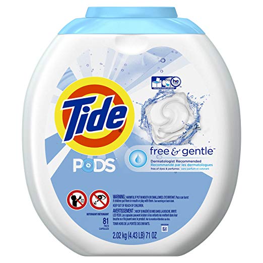 Amazon.com:  Tide 温和高效 速溶果冻洗衣球 81只装