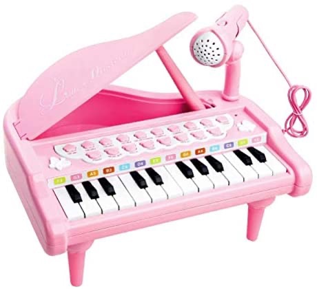 Amazon.com: Love&Mini Piano Toy for 3 4 5 Years Old Girls Birthday Gift Toy Keyboard for Toddler Pink: Toys & Games玩具钢琴