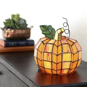 Walmart River of Goods Patch the Pumpkin Stained Glass Accent Lamp