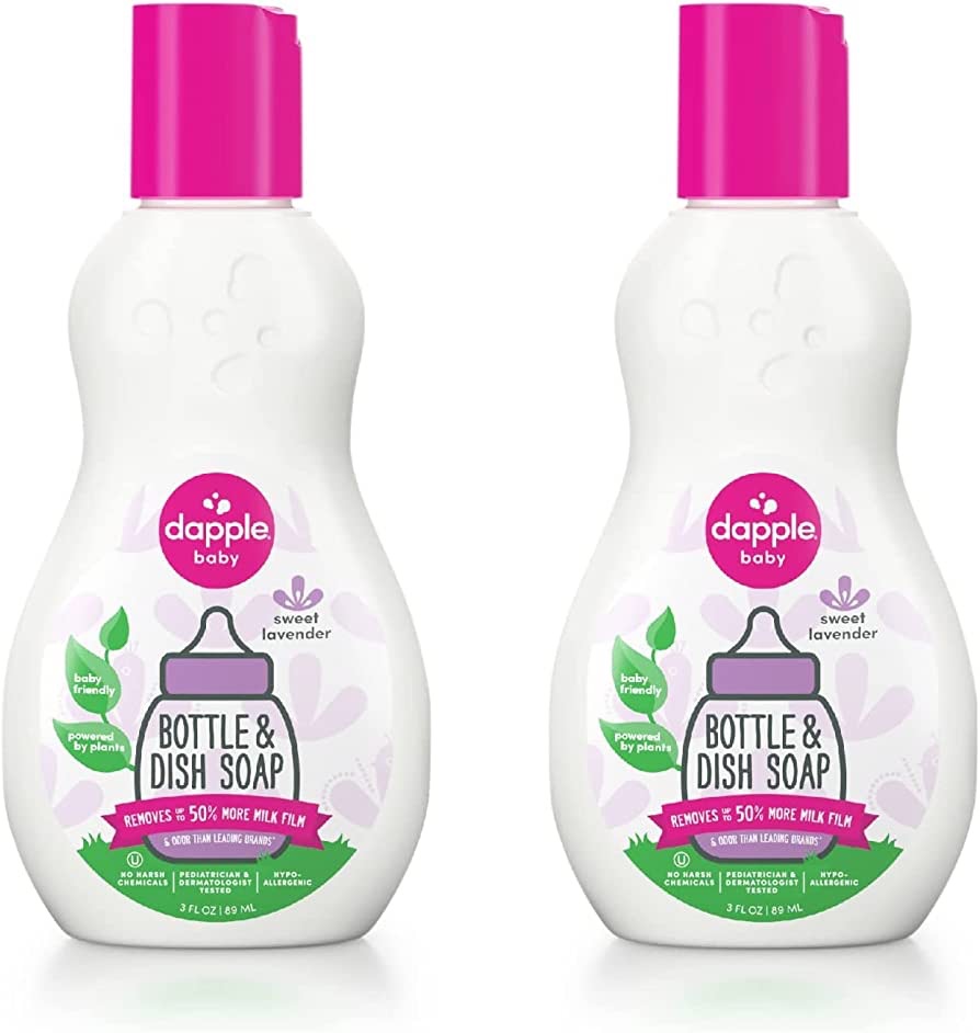 Amazon.com: dapple Bottle and Dish Soap Baby, Hypoallergenic, Plant-Based, Sweet Lavender, 3 Fl Oz (Pack of 2) : Health & Household