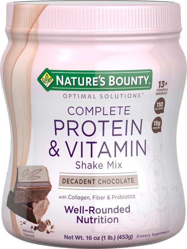 Complete Protein Powder, Decadent Chocolate, 15g Protein, 1lb, 16oz