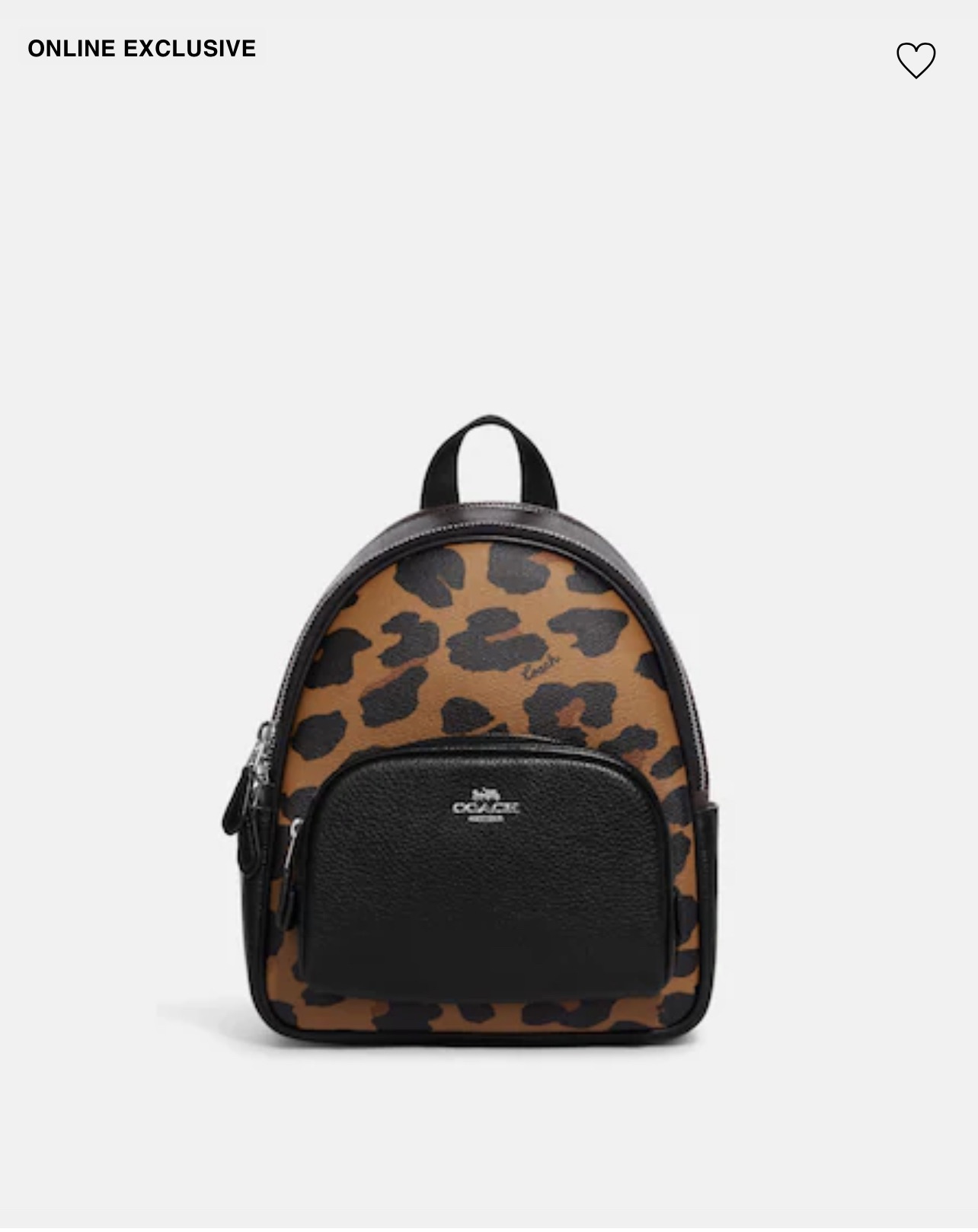 COACH® | Mini Court Backpack In Signature Canvas With Leopard Print