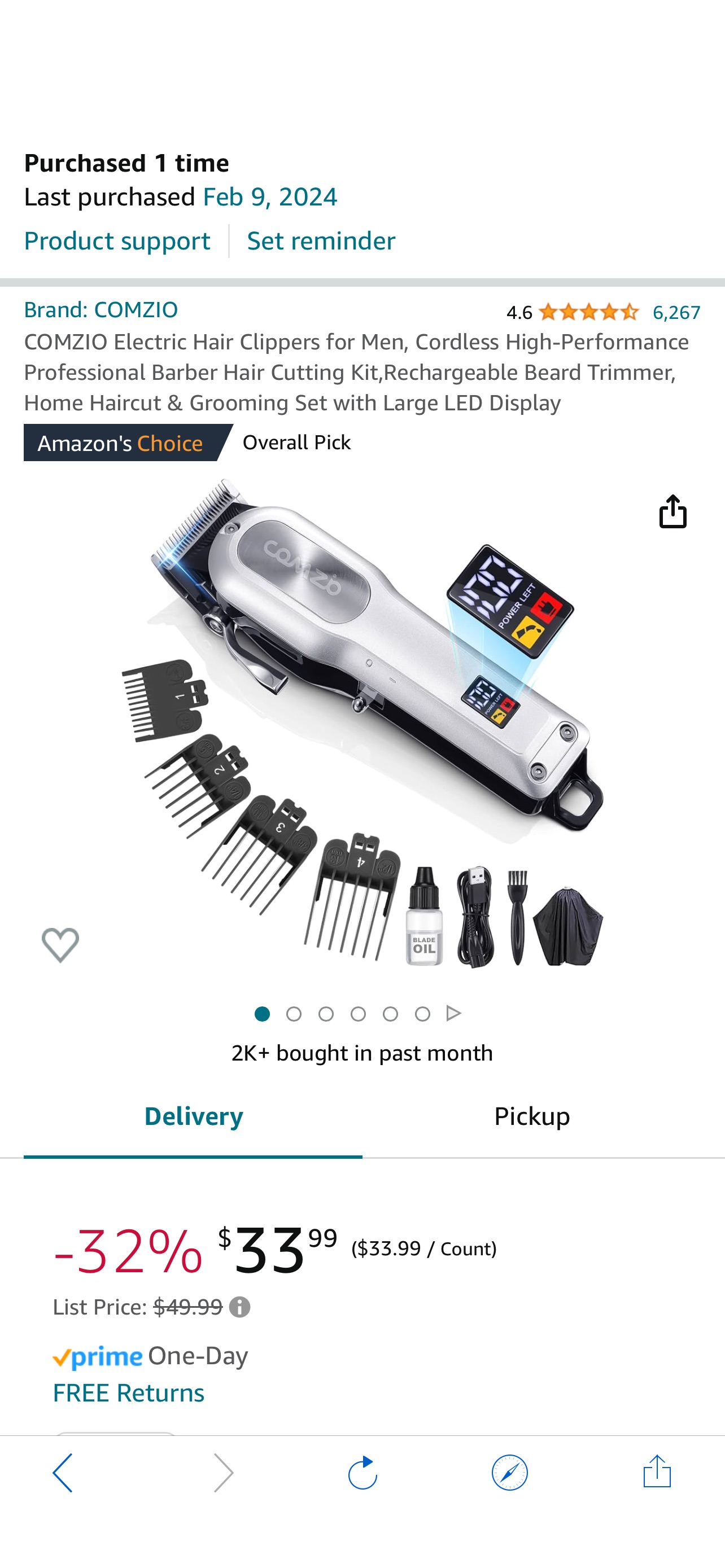 Amazon.com: COMZIO Electric Hair Clippers for Men, Cordless High-Performance Professional Barber Hair Cutting Kit,Rechargeable Beard Trimmer, Home Haircut & Grooming Set with Large LED Display : Beaut