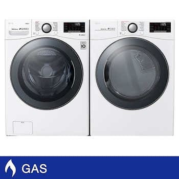 LG 4.5 cu. ft. Front Load Washer with TurboWash 360 Technology and 7.4 cu. ft. GAS Dryer with TurboSteam | Costco