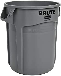 Rubbermaid Commercial Products FG261000GRAY Brute Heavy-Duty Round Trash/Garbage Can, 10-Gallon, Gray: Amazon.com: Industrial & Scientific
