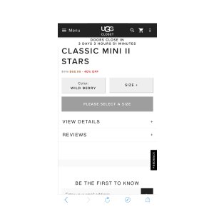 $58.99 Classic Mini II Stars Kids  Boot | UGG®保暖靴