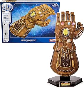 Amazon.com: 4D Build, Marvel Infinity Gauntlet 3D Puzzle Model Kit with Stand 142 Pcs | Thanos Desk Decor | Building Toys | 3D Puzzles for Adults &amp; Teens 12+ : Toys &amp; Games