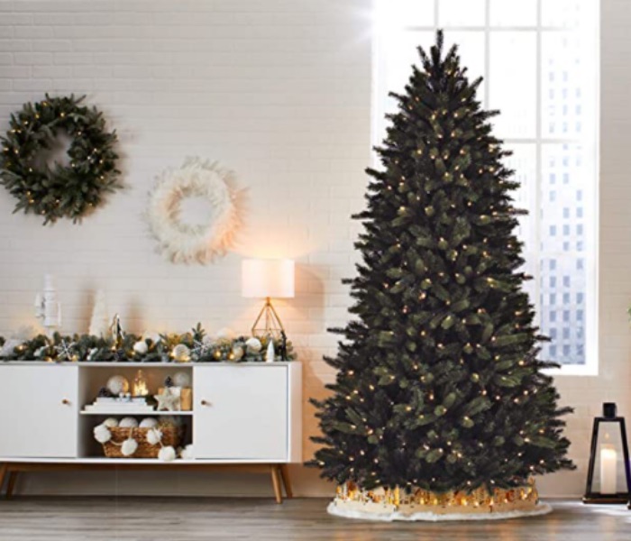 Amazon.com: National Tree Company 'Feel Real' Artificial Christmas Tree | Includes Stand | Downswept Douglas Fir - 7.5 ft: Home & Kitchen圣诞树