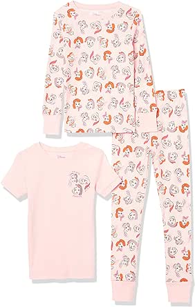 Amazon.com: Amazon Essentials Disney Girls&#39; Snug-Fit Cotton Pajamas, Ultimate Princess-Kids, 8 : Clothing, Shoes &amp; Jewelry