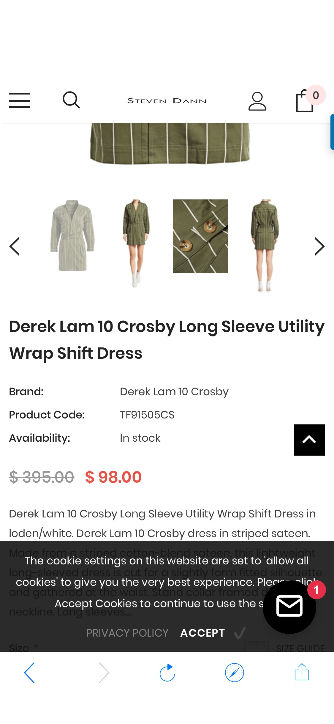 Steven Dann/Derek Lam 10 Crosby 衬衫裙