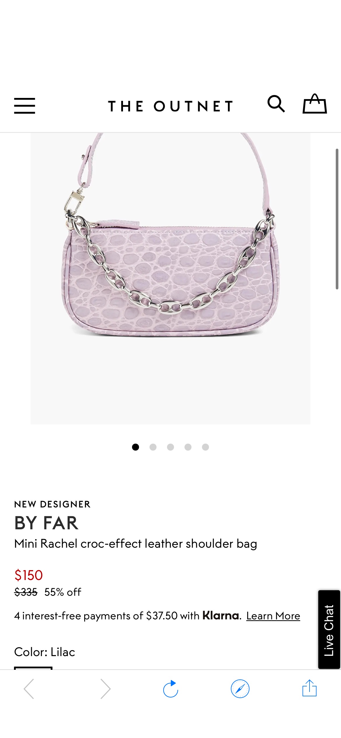 Lilac Mini Rachel croc-effect leather shoulder bag | BY FAR | THE OUTNET