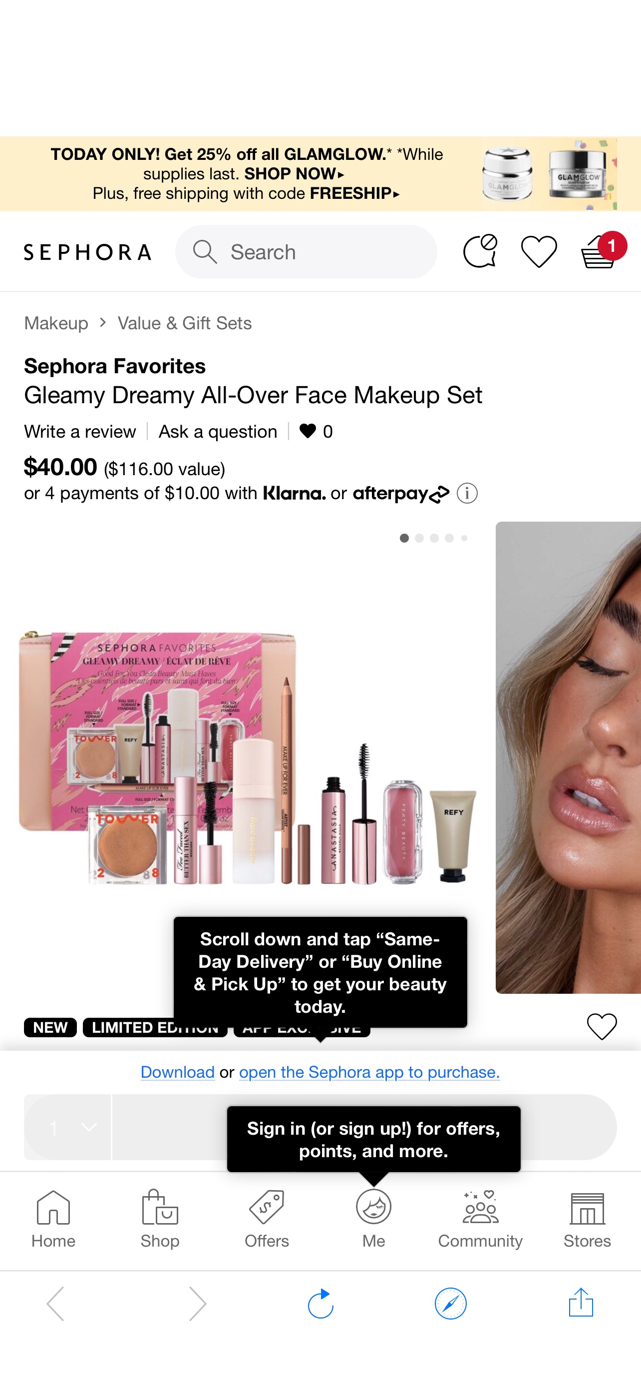 Gleamy Dreamy All-Over Face Makeup Set - Sephora Favorites彩妆套装上新