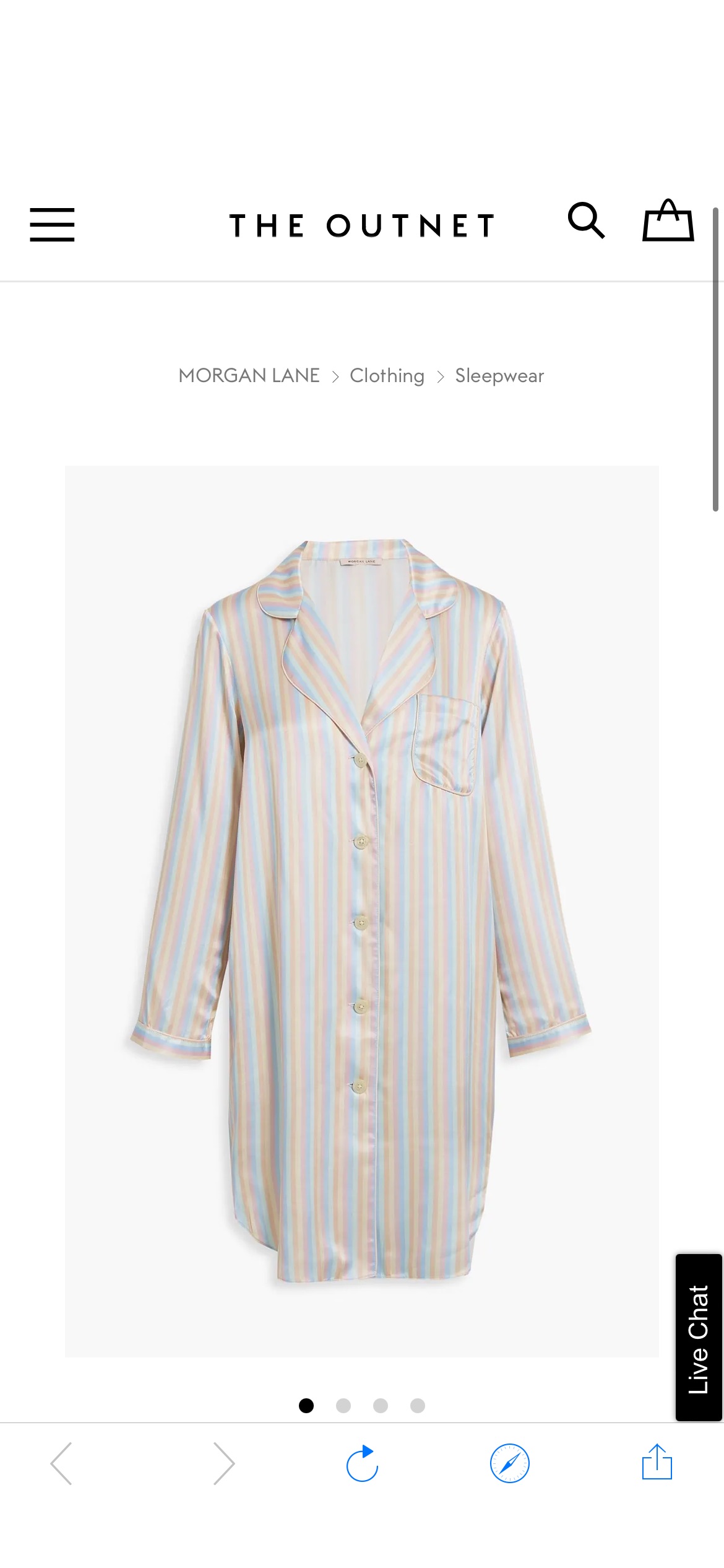 Light blue Jillian striped satin nightshirt | MORGAN LANE | THE OUTNET