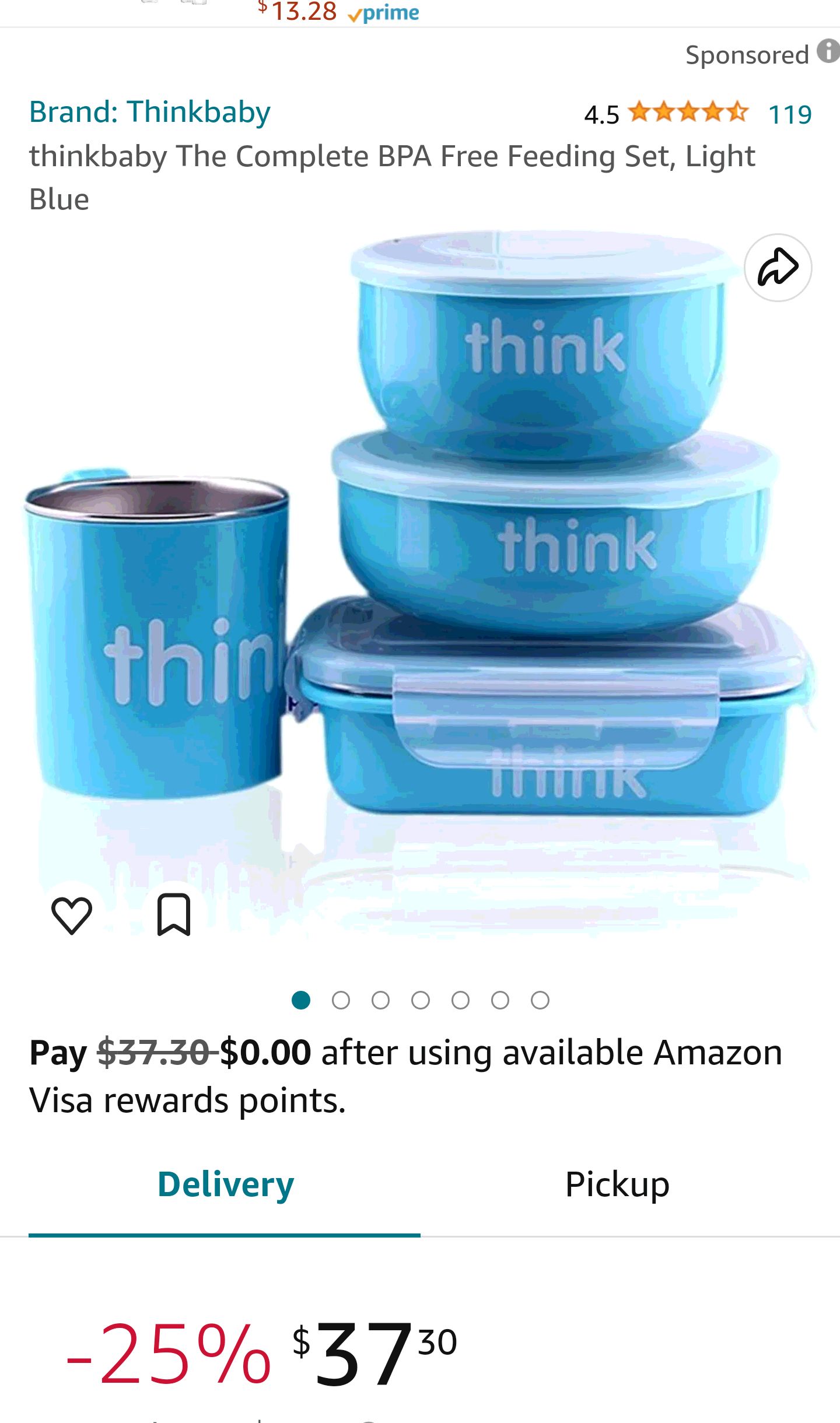 Amazon.com : thinkbaby The Complete BPA Free Feeding Set, Light Blue : Baby