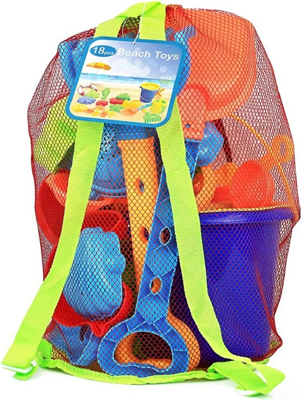 Click N' Play 儿童沙滩玩具 18件套 收纳袋可双肩背