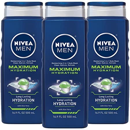 Amazon NIVEA 男士3合1保湿沐浴露3瓶大促 滋润保湿