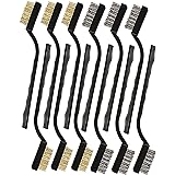 Amazon.com: Amazon Basics Stainless Steel and Brass Mini Wire Brush, 12-Pack, Black : Industrial &amp; Scientific