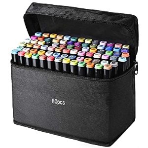 $22.38 80 Colors Alcohol Markers Pen Set/马克笔80色双头套装