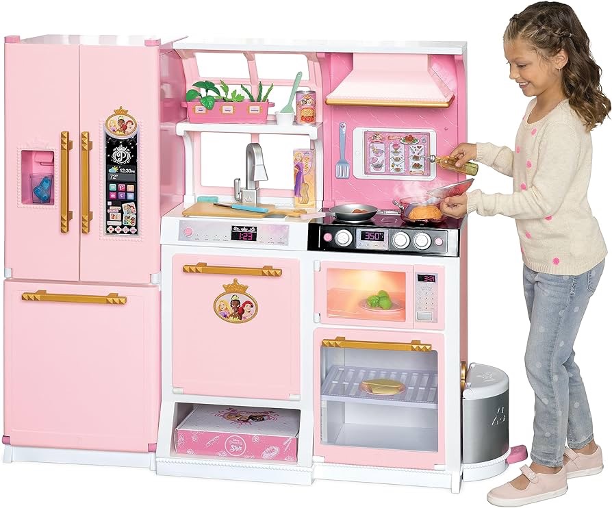Amazon.com: Disney Princess Style Collection Fresh Prep Gourmet Kitchen, Interactive Pretend Play Kitchen for Girls & Kids with Realistic Steam, Complete Meal Kit & 35+ Accessories : Disney Princess: 