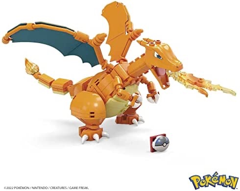 Amazon.com: ​MEGA Pokémon Charizard building set with 222 compatible bricks and pieces and Poké Ball, toy gift set for ages 10 and up : Everything Else