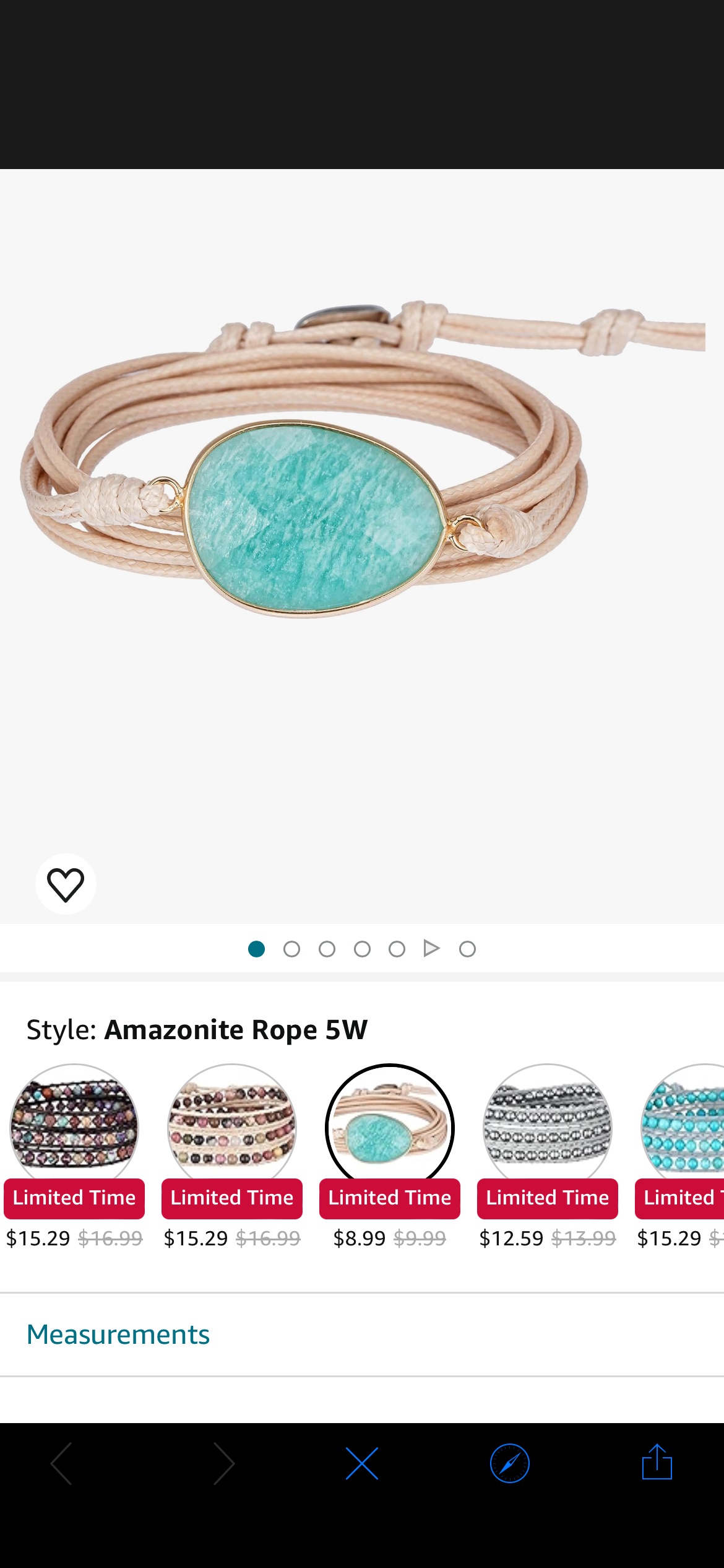 Amazon.com: Plumiss Natural 5A Amazonite Stone Rope Wrap Bracelet for Women: Clothing, Shoes & Jewelry