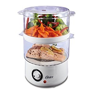 Double Tiered Food Steamer, 5 Quart, White