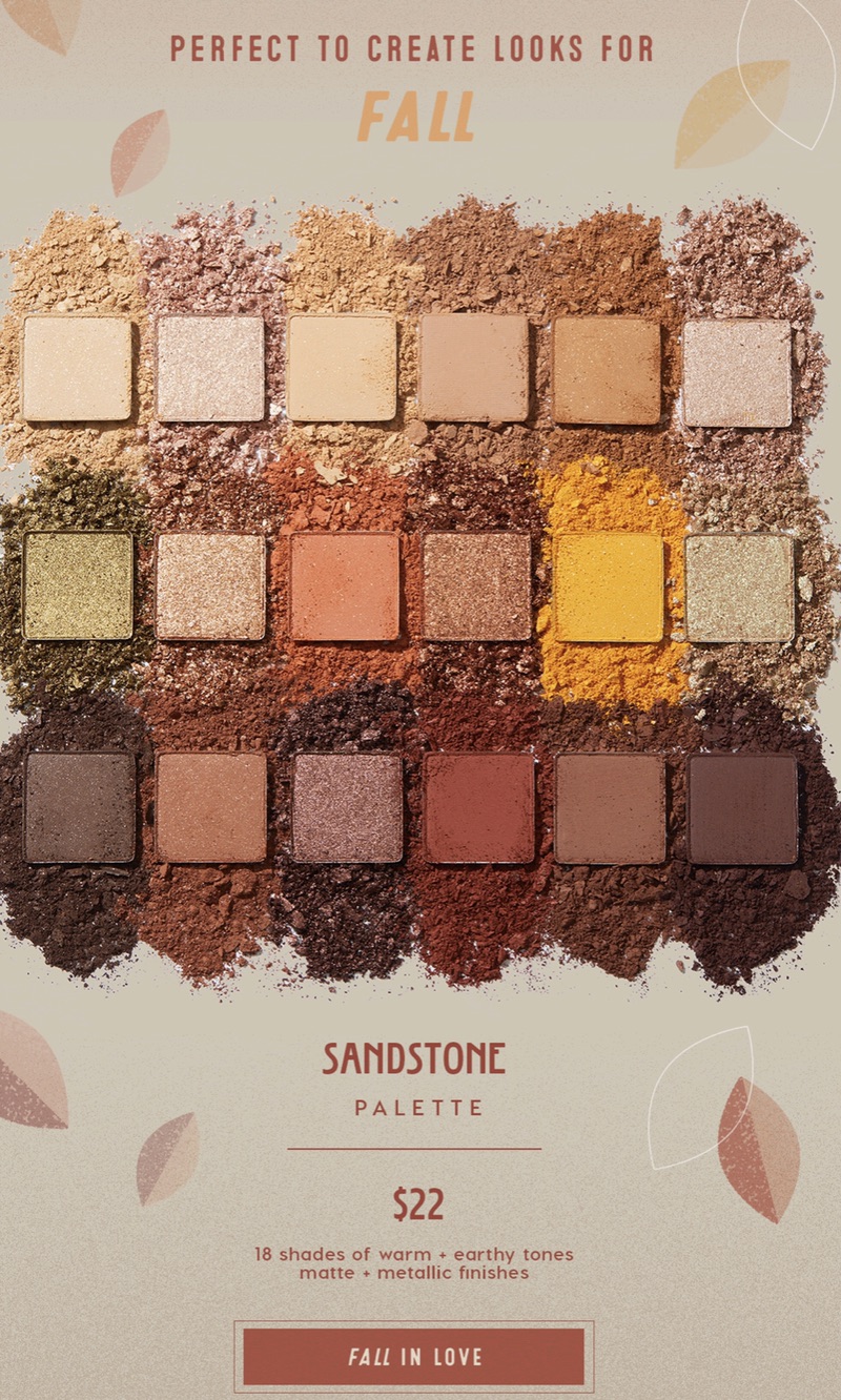 Colourpop又上新眼影盘Sandstone Warm & Earth Tone Eyeshadow Palette 啦！