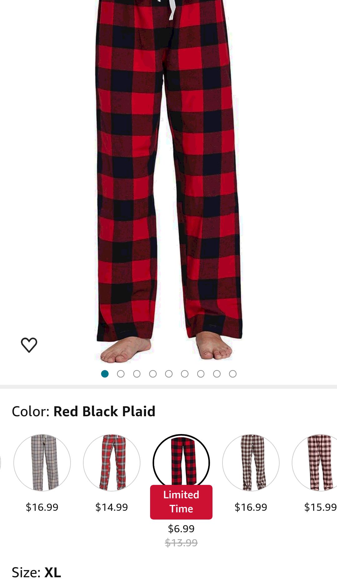 YINCOZI Women's 100% Cotton Super Soft Flannel Plaid Pajama/Lounge Pants,Red Black Plaid, 纯棉睡裤