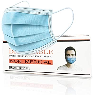 Amazon.com: DXLOVER Face Mask, 3 Ply Disposable Masks Blue 50 Pieces/Box: Beauty口罩
