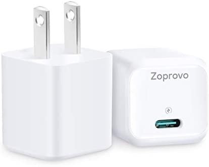 Zoprovo USB C充电器 支持20W快速充电器 2件装