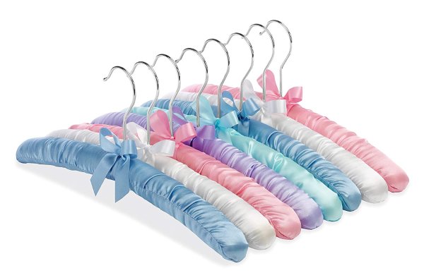 Satin Padded Hangers Pastel Set of 8