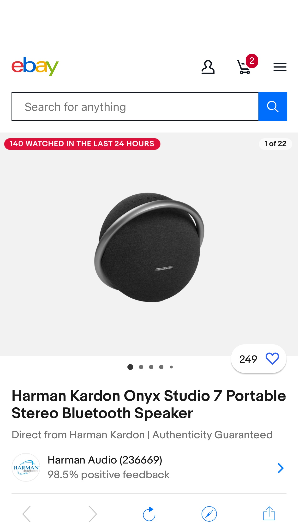 Harman Kardon Onyx Studio 7 Portable Stereo Bluetooth Speaker | eBay