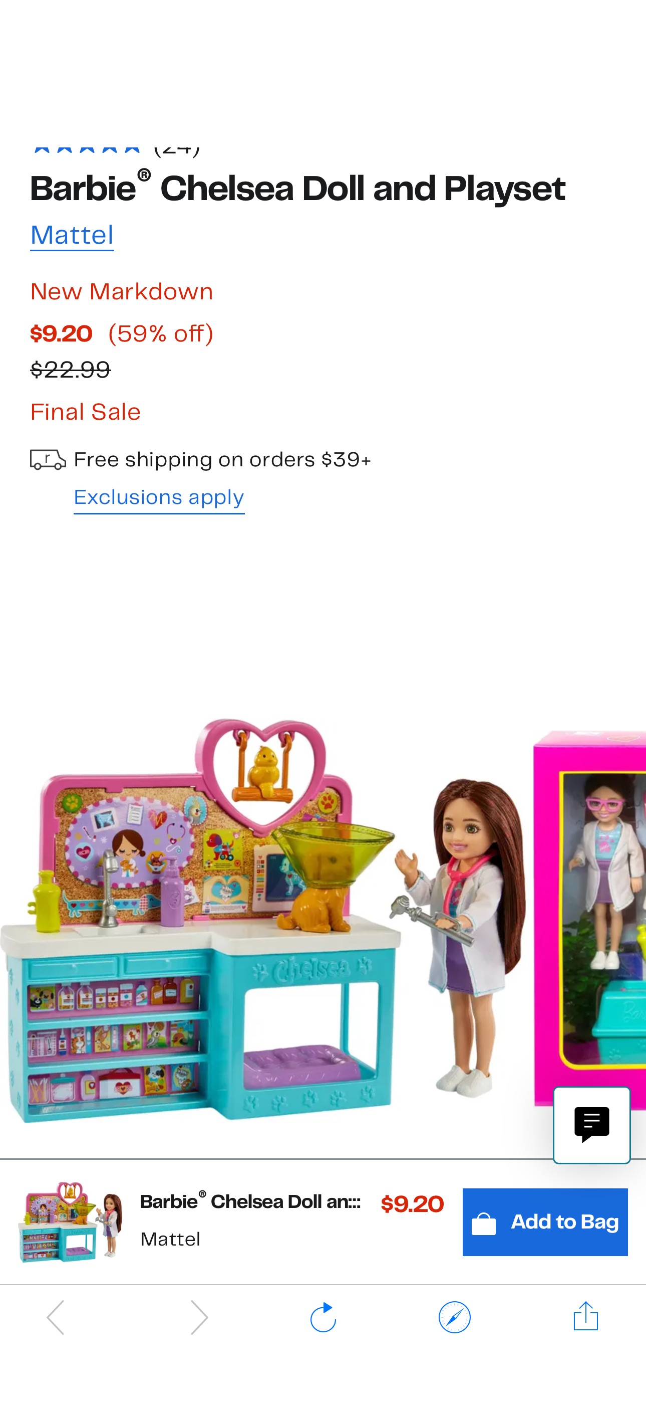 Mattel Barbie® Chelsea Doll and Playset | Nordstromrack