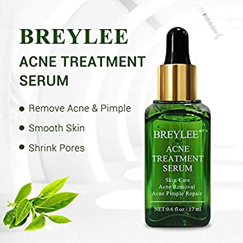 Acne Treatment Serum, BREYLEE Tea Tree Clear Skin Serum for Clearing Severe Acne, Breakout, Remover Pimple and Repair Skin (17ml,0.6oz) 茶树祛痘精油