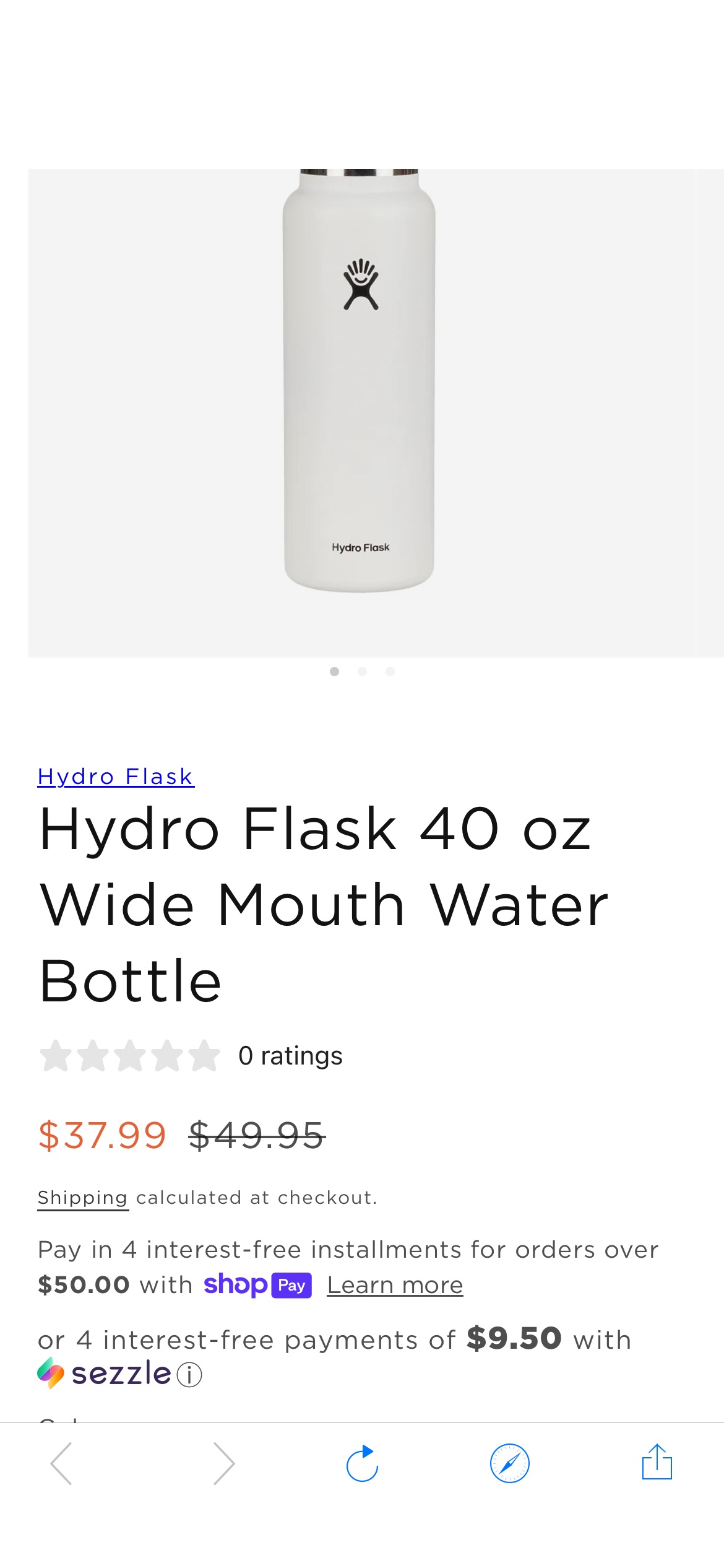 Hydro Flask 40 oz Wide Mouth Water Bottle – PROOZY Proozy：

今天购买Hydro Flask 40盎司宽口水瓶（37.99美元），而你最喜欢的款式有现货！