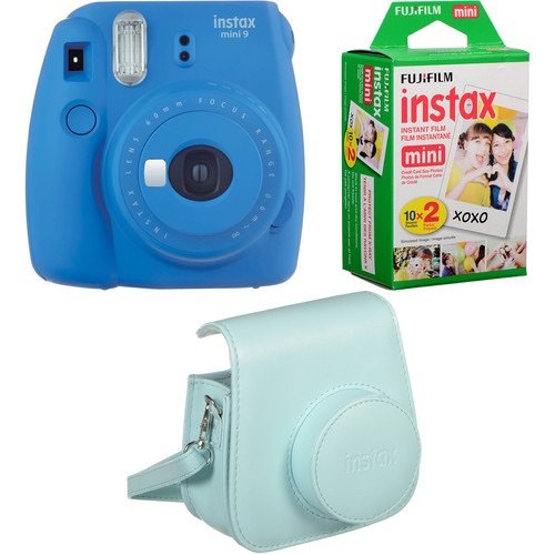 FUJIFILM INSTAX Mini 9 Instant Film Camera Bundle (Cobalt Blue)