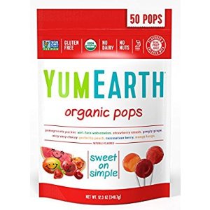 YumEarth 天然有机多种口味水果棒棒糖12.3 Ounce 50支