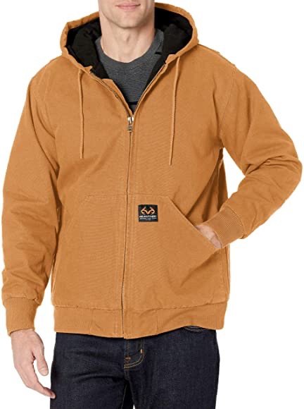 Staghorn Men's Realtree Quilted Lined Canvas Hooded Jacket