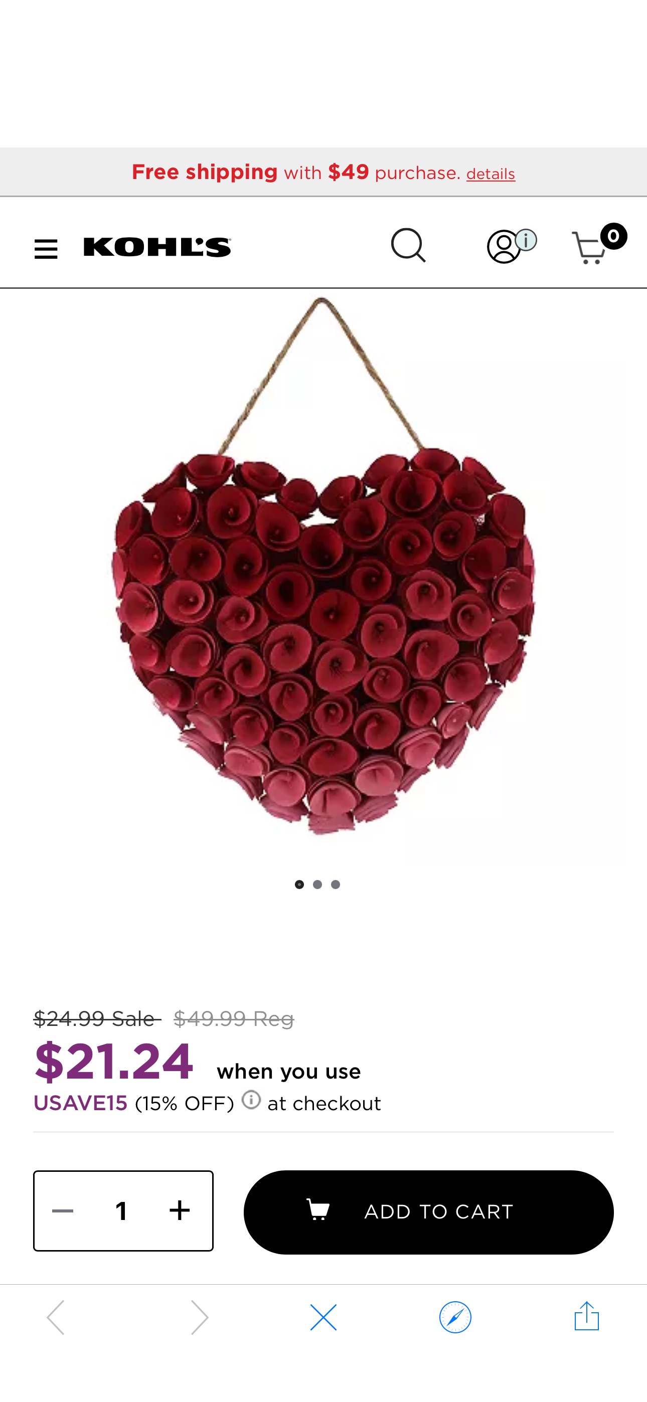 Celebrate Together™ Valentine's Day Heart Wood Curl Wall Decor 折扣码 USAVE15