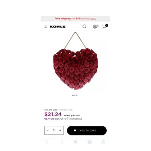 $21.24 Celebrate Together™ Valentine s Day Heart Wood Curl Wall Decor 折扣码 USAVE15