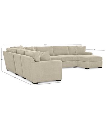 Furniture Radley 5-Piece Fabric Chaise Sectional Sofa, Created for Macy's - Macy's