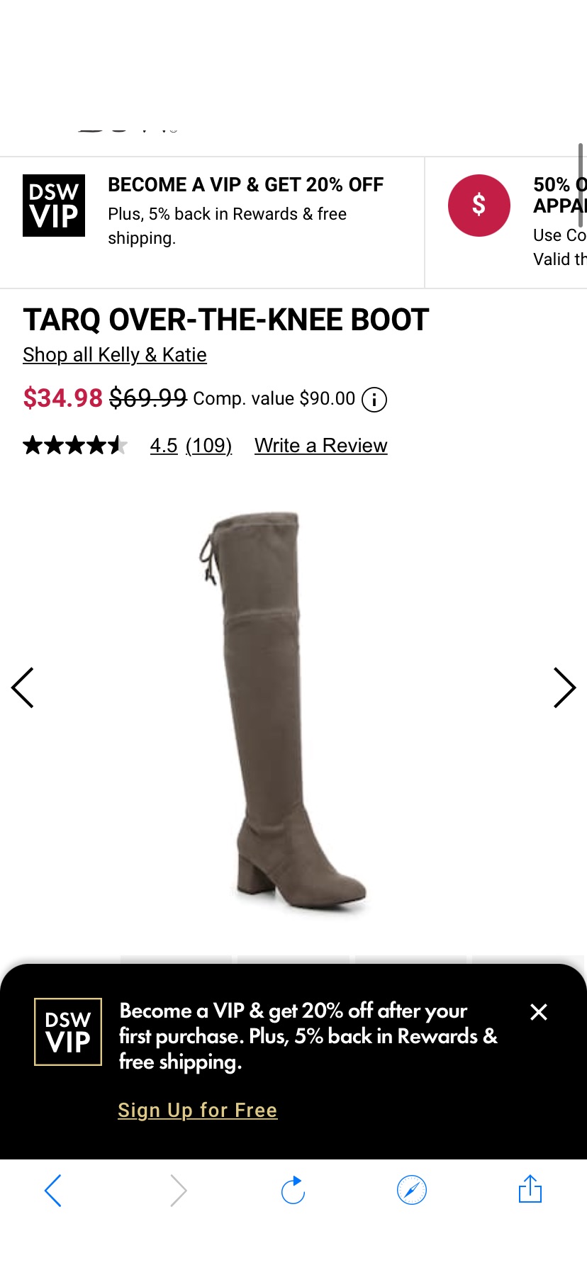 Kelly & Katie Tarq Over-the-Knee Boot | DSW使用折扣码 SANDEALSZN