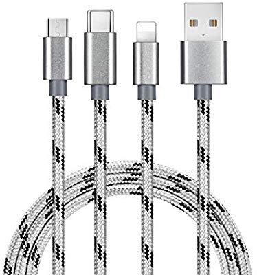 Amazon 2条3.3”长尼龙编织USB电话充电线